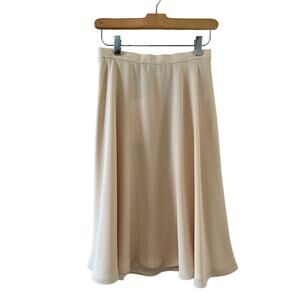 Vintage Liz Claiborne Crepe Twirl Skirt Off White Cream